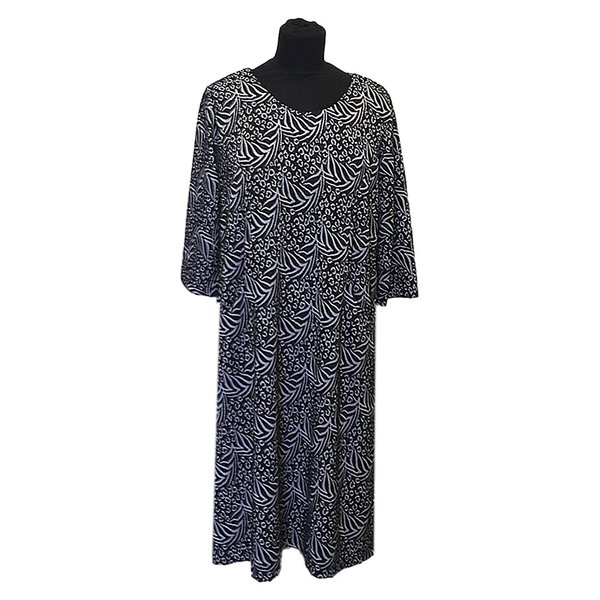 Taskullinen mekko harmaa/ontelo neulos pienikuvio L-XL